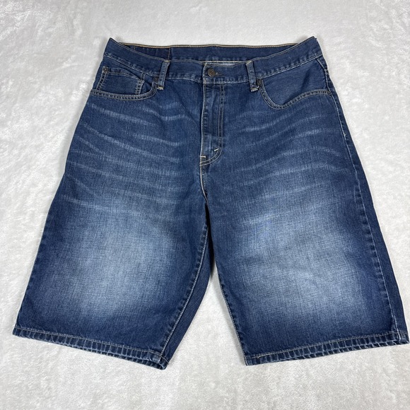 Levi's 569 Mens Blue Regular Fit Straight Outdoor Denim Jean Shorts Size 34 - Picture 1 of 10